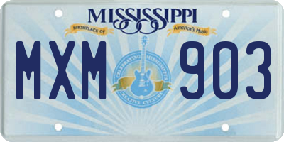 MS license plate MXM903