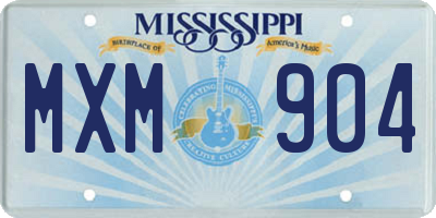 MS license plate MXM904