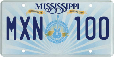 MS license plate MXN100