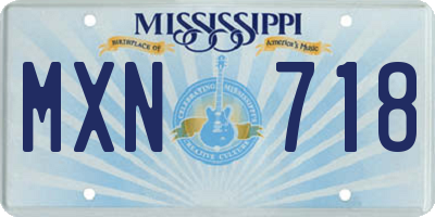 MS license plate MXN718