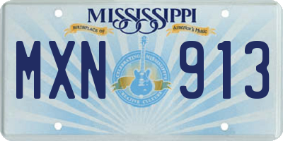 MS license plate MXN913