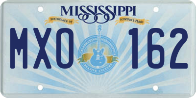 MS license plate MXO162