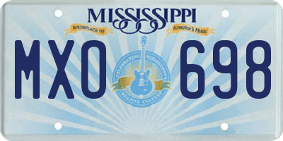 MS license plate MXO698