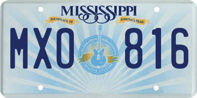 MS license plate MXO816