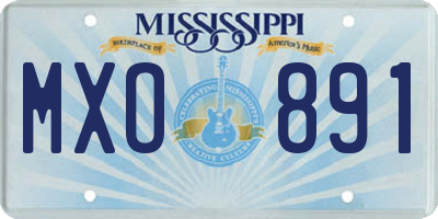 MS license plate MXO891