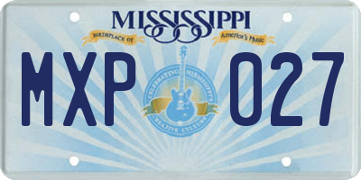 MS license plate MXP027