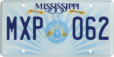 MS license plate MXP062