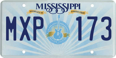 MS license plate MXP173