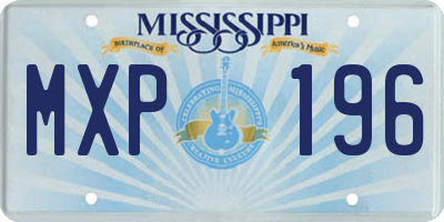 MS license plate MXP196