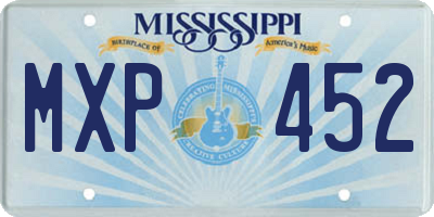 MS license plate MXP452