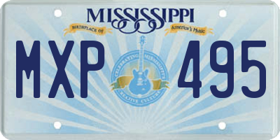 MS license plate MXP495