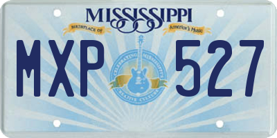 MS license plate MXP527