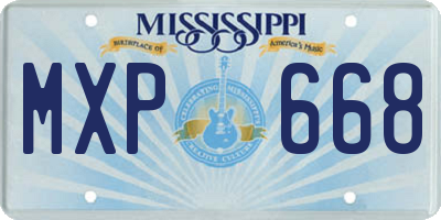MS license plate MXP668