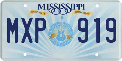MS license plate MXP919