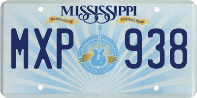 MS license plate MXP938