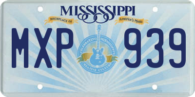 MS license plate MXP939