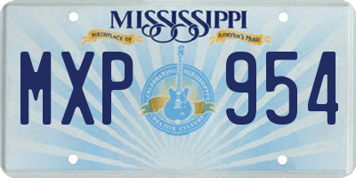 MS license plate MXP954