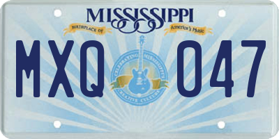 MS license plate MXQ047