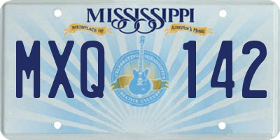 MS license plate MXQ142