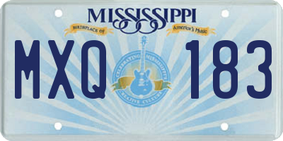 MS license plate MXQ183