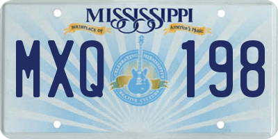MS license plate MXQ198