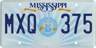 MS license plate MXQ375