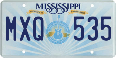 MS license plate MXQ535