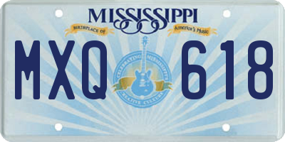 MS license plate MXQ618