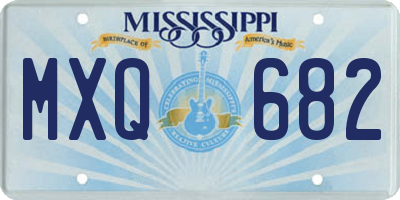 MS license plate MXQ682