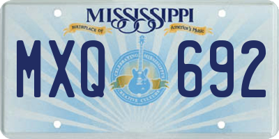 MS license plate MXQ692