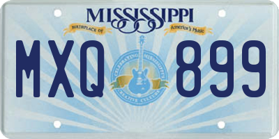 MS license plate MXQ899