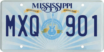 MS license plate MXQ901