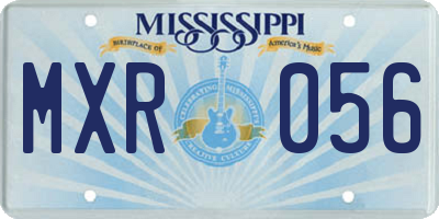 MS license plate MXR056