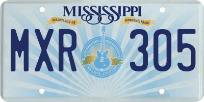 MS license plate MXR305