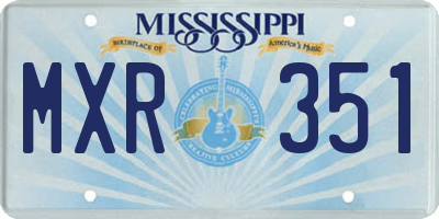 MS license plate MXR351
