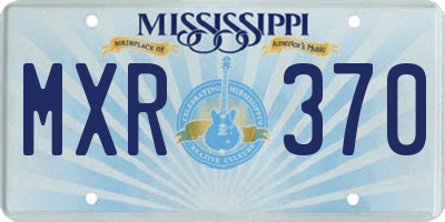 MS license plate MXR370