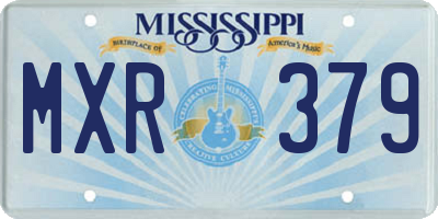 MS license plate MXR379