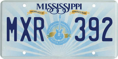 MS license plate MXR392