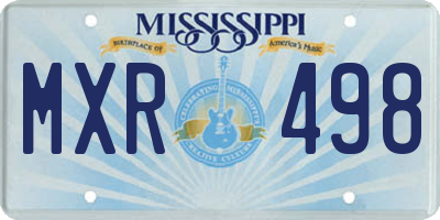 MS license plate MXR498