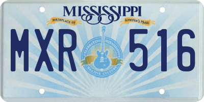 MS license plate MXR516