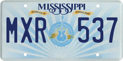 MS license plate MXR537