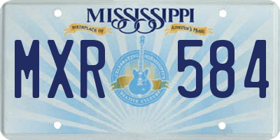 MS license plate MXR584