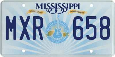 MS license plate MXR658