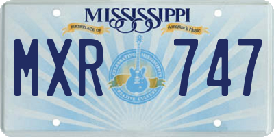 MS license plate MXR747