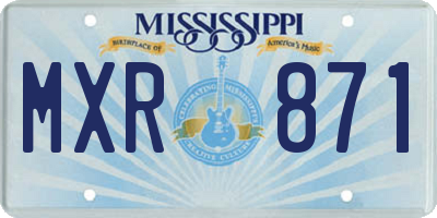 MS license plate MXR871
