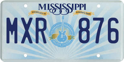 MS license plate MXR876