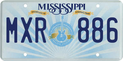 MS license plate MXR886