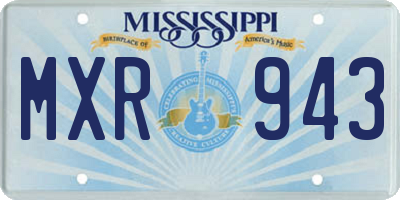 MS license plate MXR943