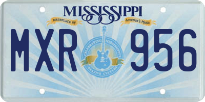 MS license plate MXR956