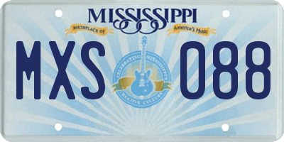 MS license plate MXS088